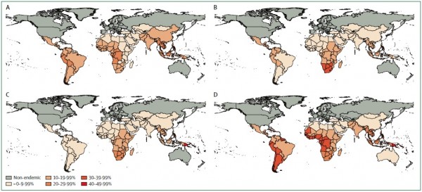 Wereldkaart prevalentie