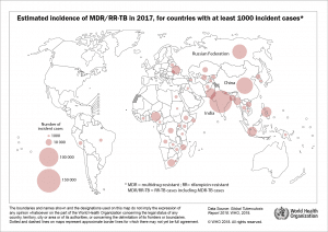 Wereldkaart multiresistente TB